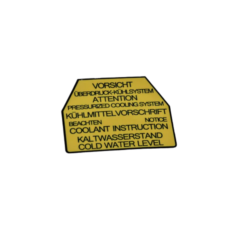 Coolant Expansion Tank Decal - 928 | 1978-1995