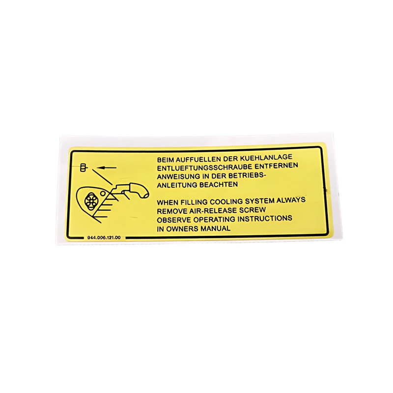 Cooling System Sticker - 944 | 924 | 1980-1983