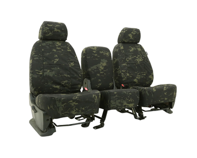 Custom Fit Ballistic Tactical Seat Cover - Camo Multicam Classic Black