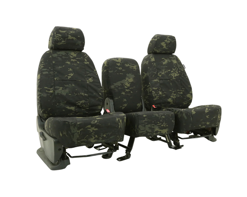 Custom Fit Ballistic Tactical Seat Cover - Camo Multicam Classic Black