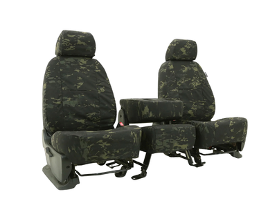 Custom Fit Ballistic Tactical Seat Cover - Camo Multicam Classic Black