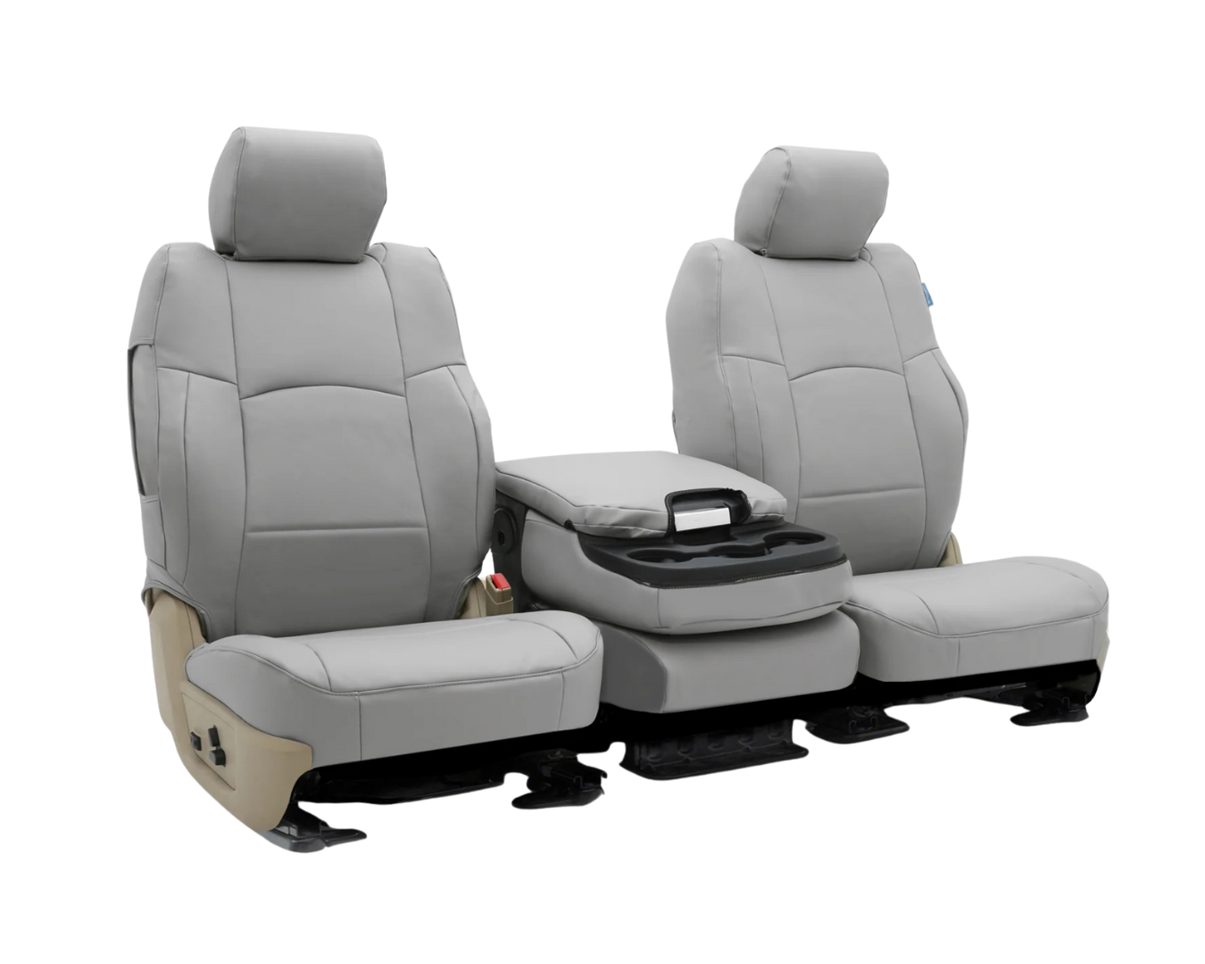 Custom Fit Premium Leatherette Seat Cover - Light Gray