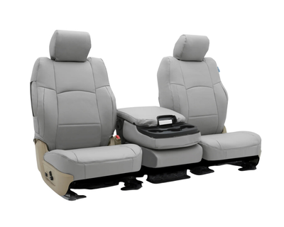 Custom Fit Premium Leatherette Seat Cover - Light Gray