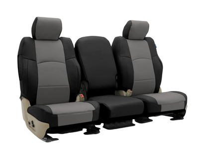Custom Fit Premium Leatherette Seat Cover - Medium Gray with Black