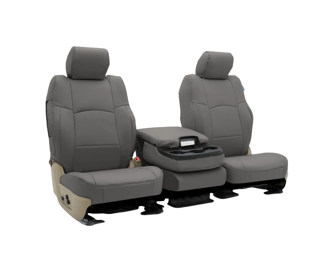 Custom Fit Premium Leatherette Seat Cover - Medium Gray