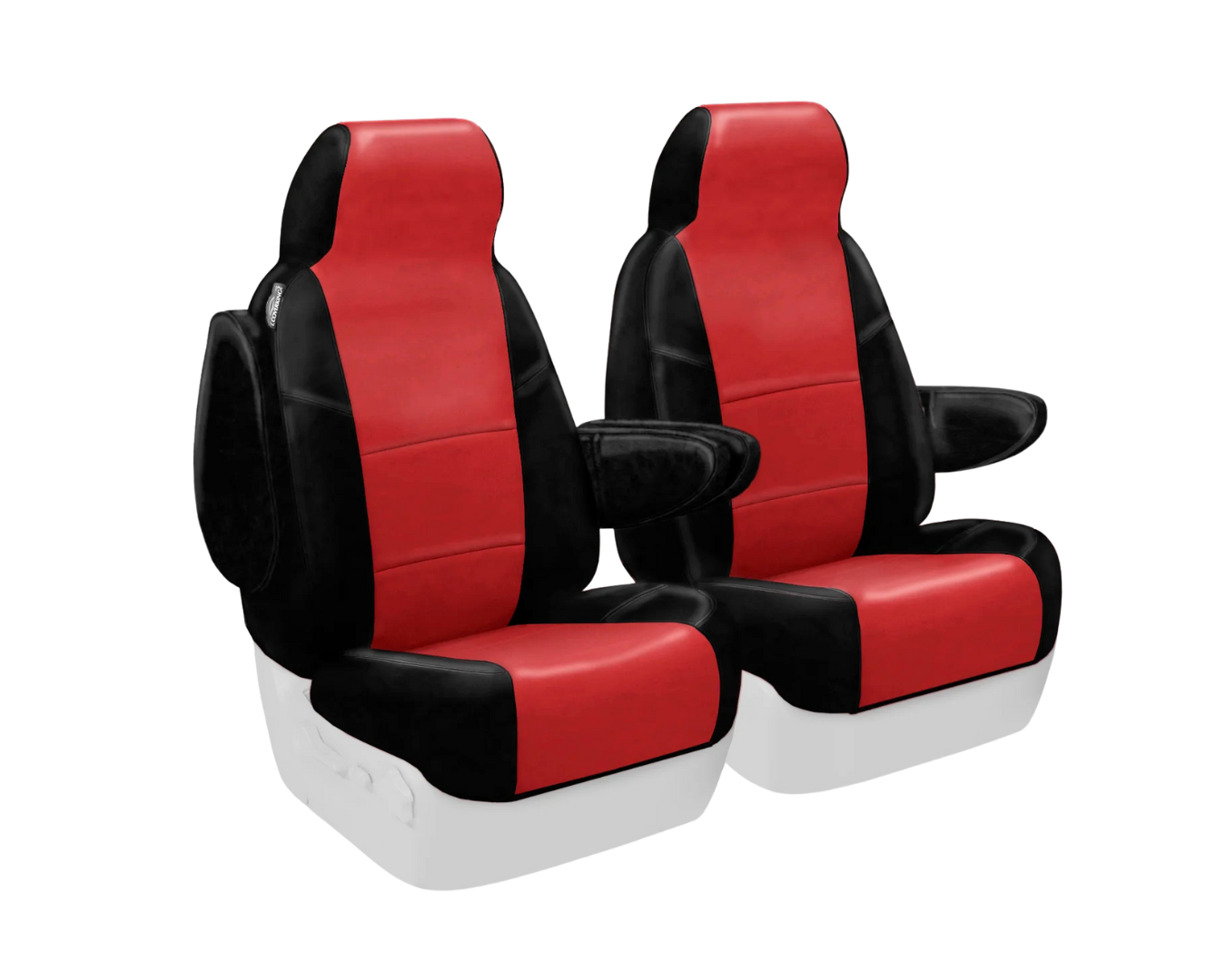 Custom Fit Premium Leatherette Seat Cover - Red with Black