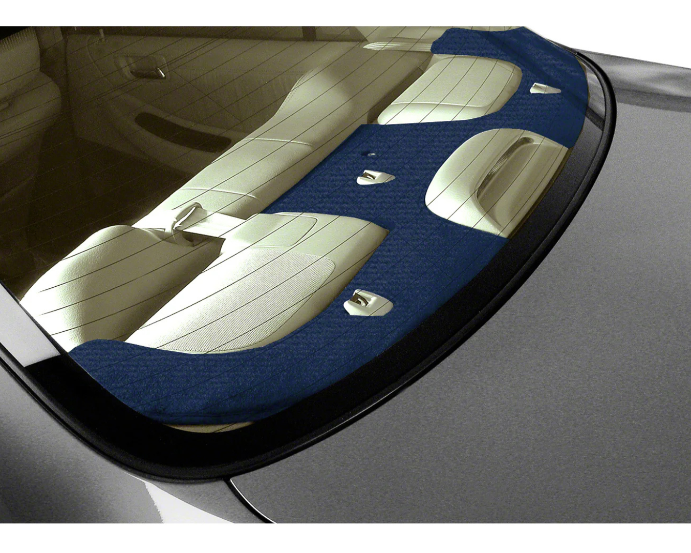 Custom Fit Velour Rear Deck Cover - Dark Blue