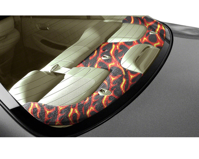 Custom Fit Velour Rear Deck Cover - Fire