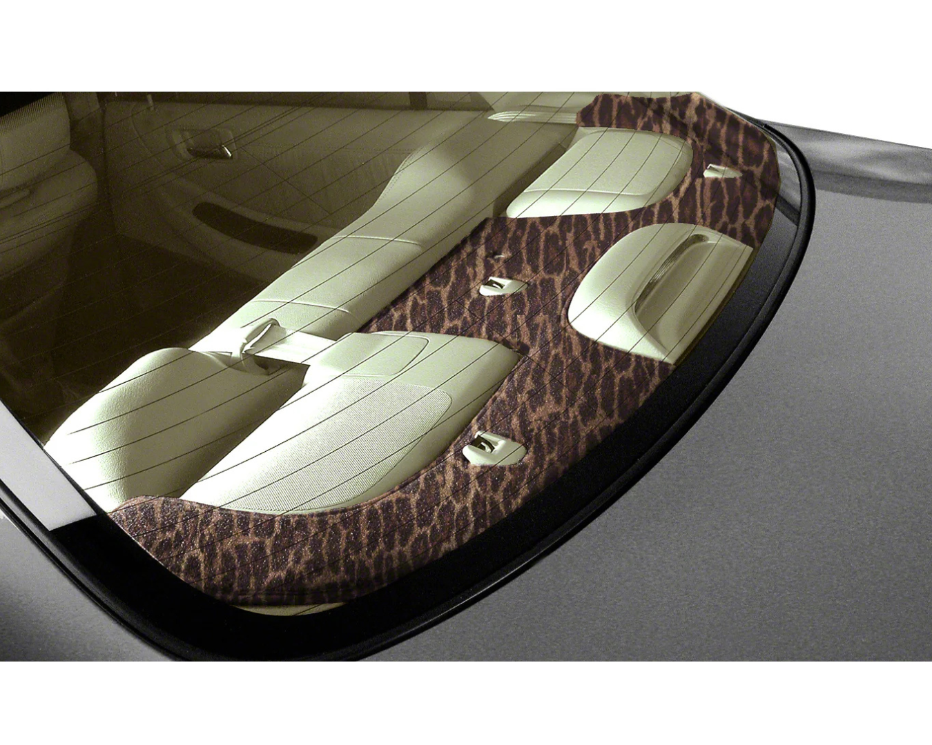 Custom Fit Velour Rear Deck Cover - Leopard