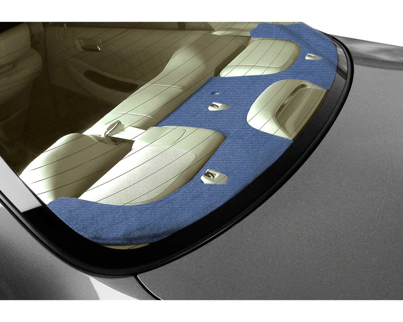 Custom Fit Velour Rear Deck Cover - Medium Blue