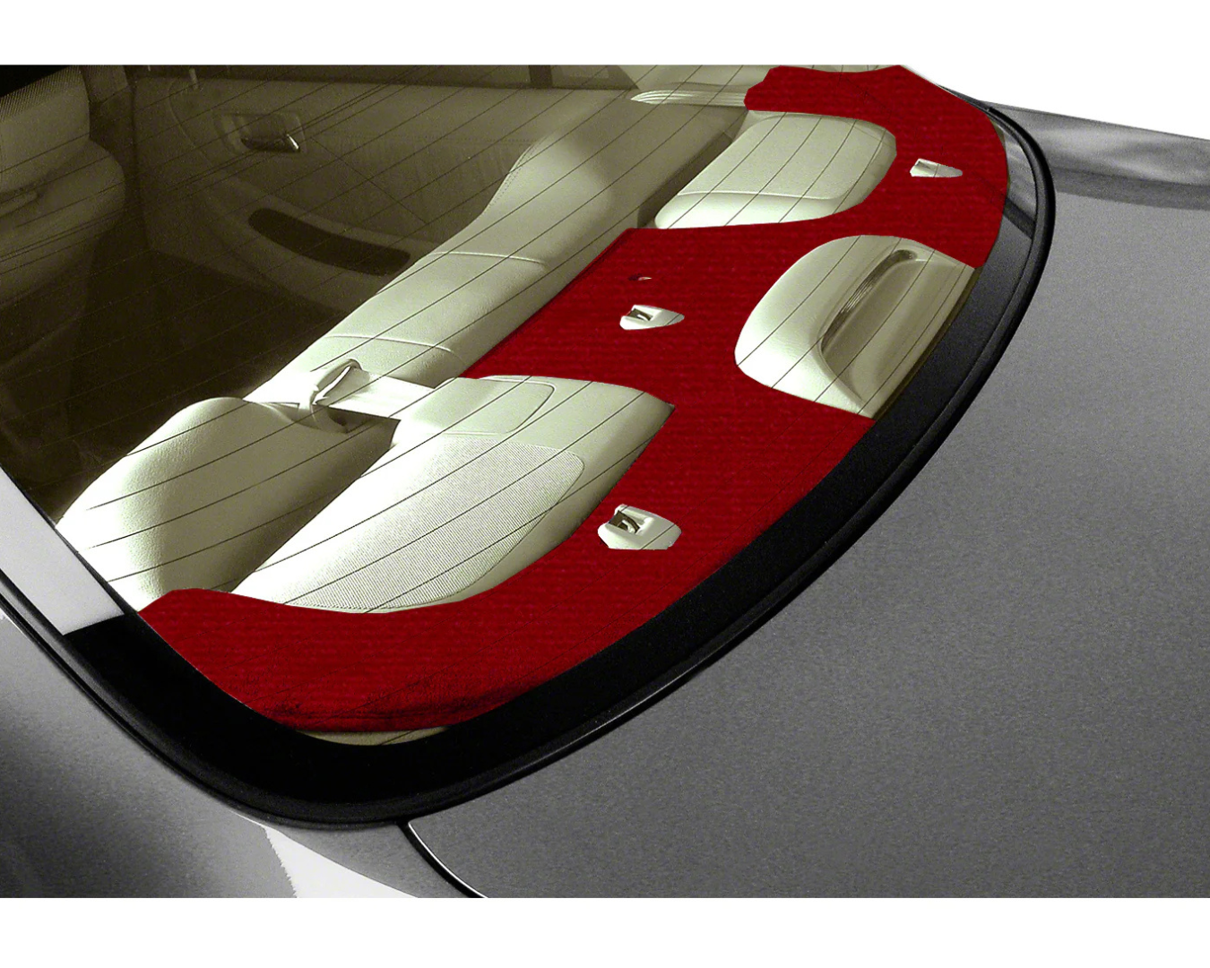 Custom Fit Velour Rear Deck Cover - Red