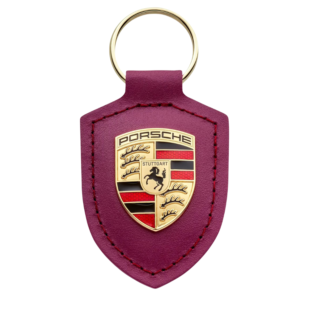 Driven By Dreams 75Y Porsche Crest Keyring - Rubystone Red