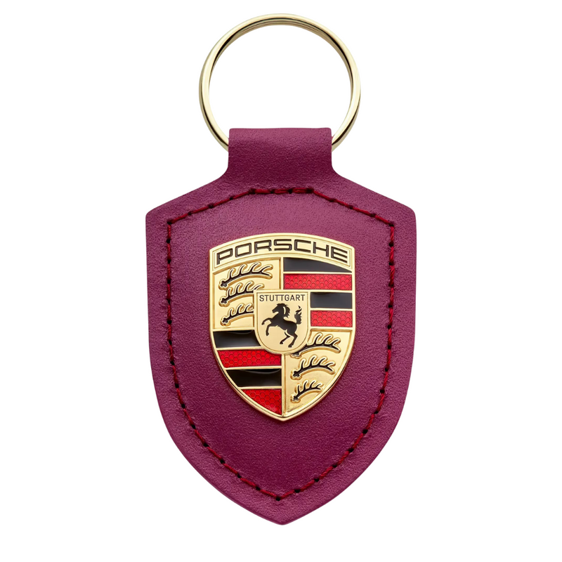 Driven By Dreams 75Y Porsche Crest Keyring - Rubystone Red