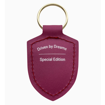 Driven By Dreams 75Y Porsche Crest Keyring - Rubystone Red