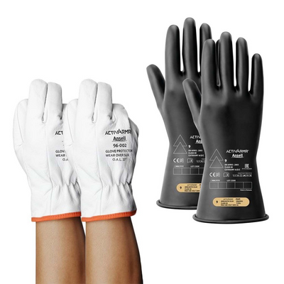 Electrical Insulating And Leather Protector Glove Set - Size 12