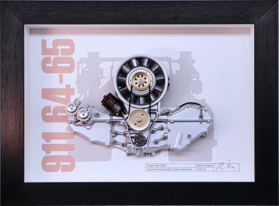 Engine 911 Model Cutaway Porsche Art Box Framed - 1:4 Scale