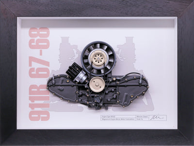 Engine 911 R Model Engine Cutaway Porsche Art Box Framed