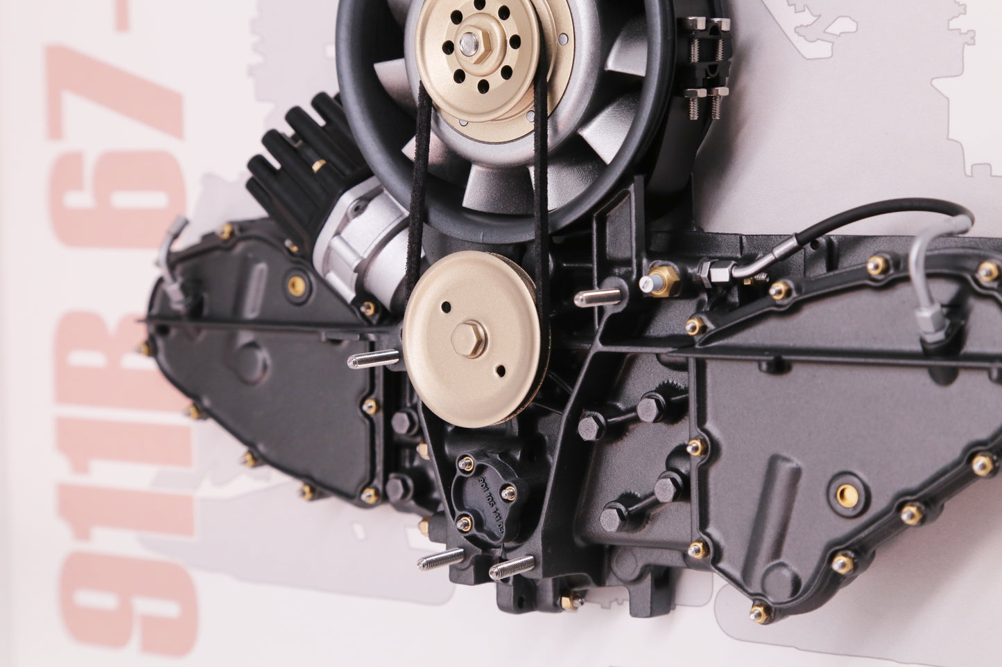 Engine 911 R Model Engine Cutaway Porsche Art Box Framed