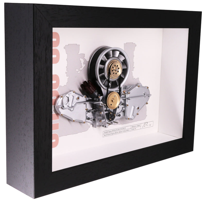 Engine 911 SWB Model Cutaway Porsche Art Box Framed - 1:4 Scale