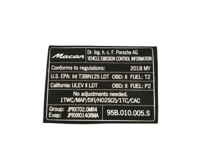 Engine Data Decal - Macan | 2018