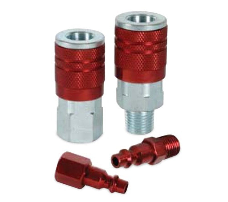 Fnpt Industrial Type D Red Air Nipple - 1/4 Inch