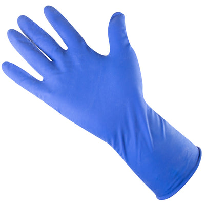 Heavy Duty Powder Free Blue Latex Gloves - Medium