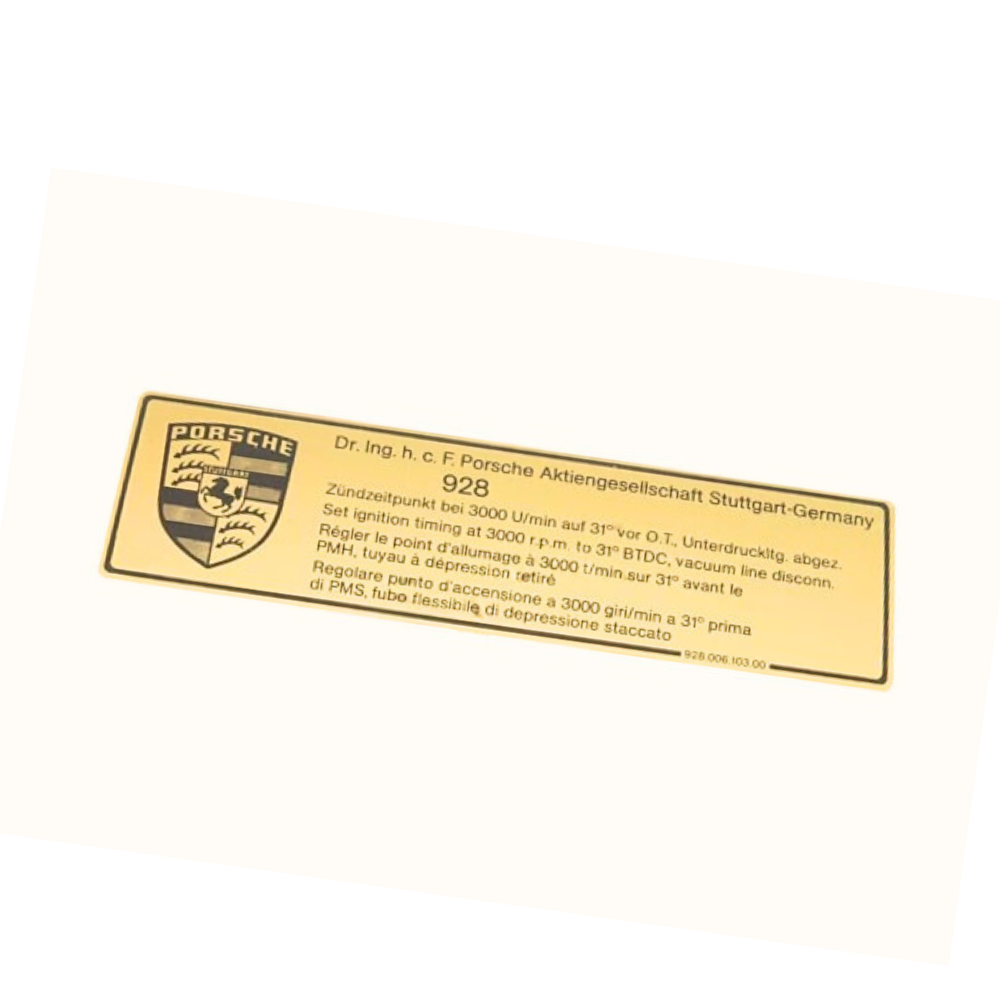 Ignition Timing Decal - 928 | 1978-1982