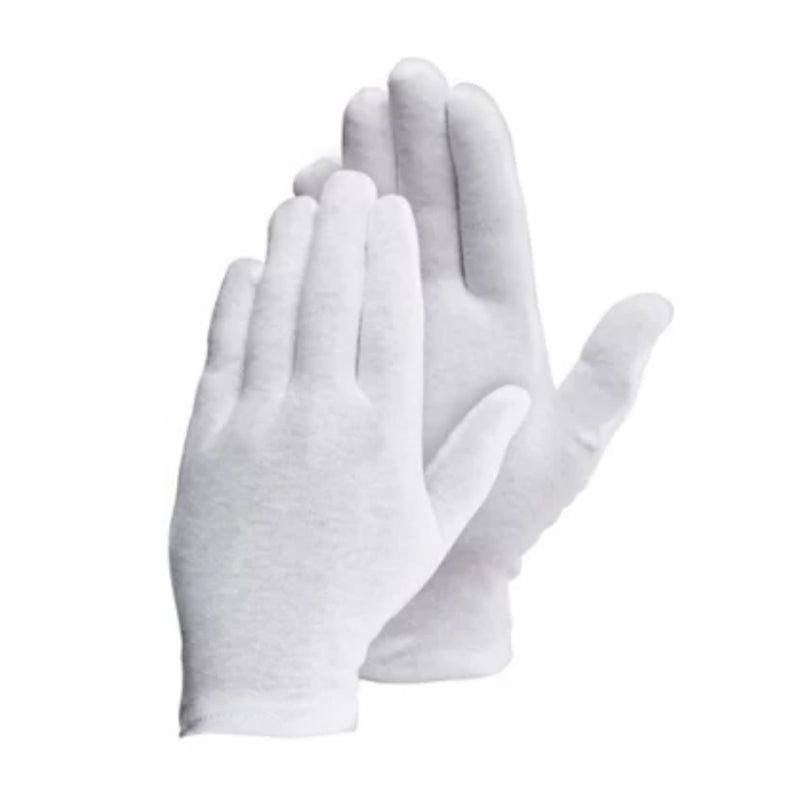 Light Weight Unhemmed Cotton Gloves - 10 Inch - Pack of 12