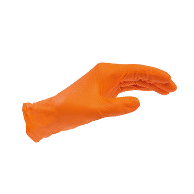 Nitrile Textured Orange Gloves Box - Size L - 100 Per Box