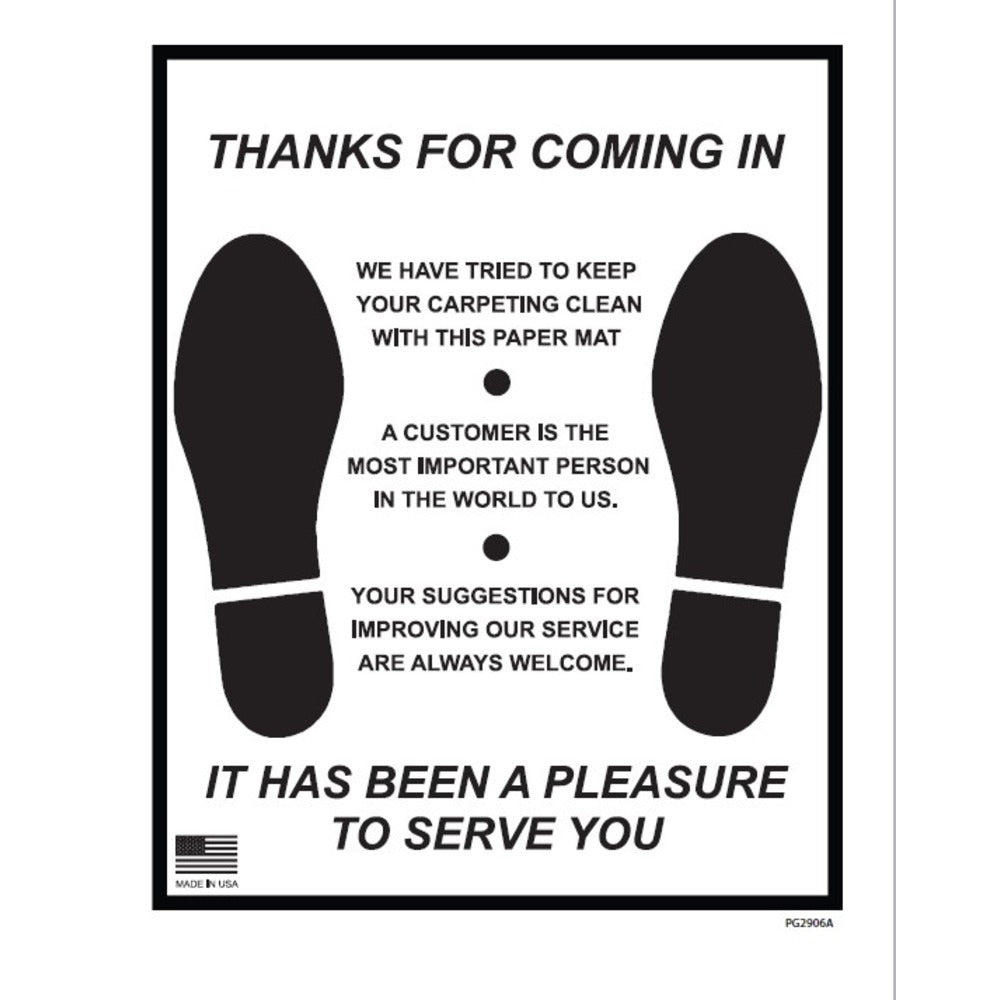 Paper Floor Mats - 16.5 Inch x 21 Inch - 250/Box