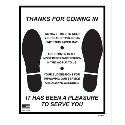 Paper Floor Mats - 16.5 Inch x 21 Inch - 250/Box