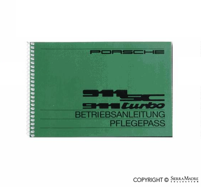 Porsche 1982 Owners Manual - 911SC WKD-470-620