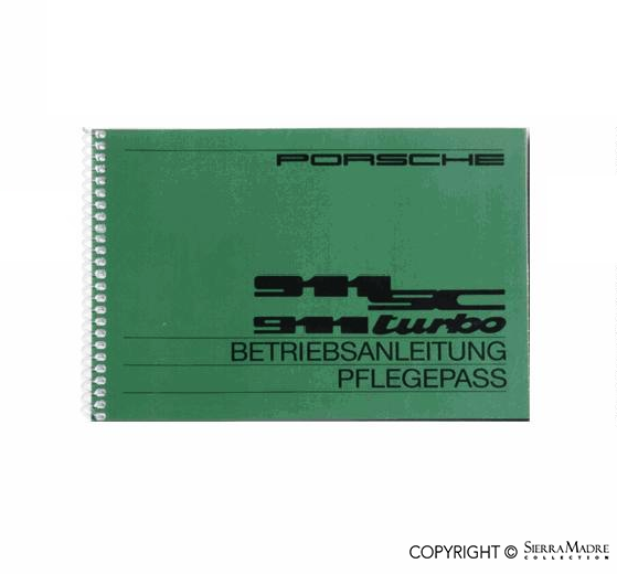 Porsche 1982 Owners Manual - 911SC WKD-470-620