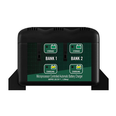 Porsche 2 Bank Battery Charger 12V 1.25 AMP 022-0165-DL-WH