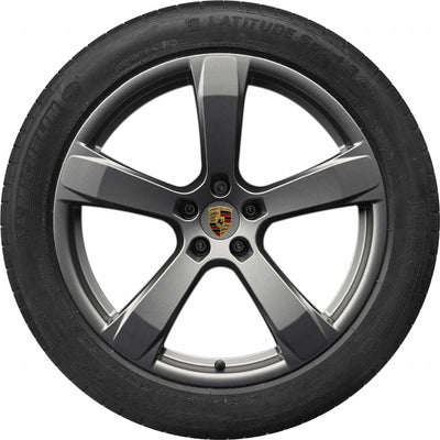 Porsche 20 in Sport Summer Wheel & Tire Set in Patinum Satin Gloss - Macan 15-23 95B044668C