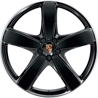 Porsche 21 in Sport Classic Summer Wheel & Tire Set in Black High Gloss - Macan 15-23 95B044665P