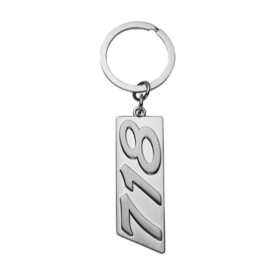 Porsche 718 Lettering Die Cast Zinc Purist Silver Key Ring