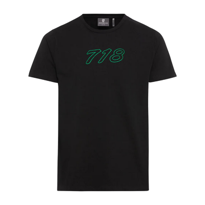 Porsche 718 Short Sleeve Crew Neck Unisex T-Shirt - Black