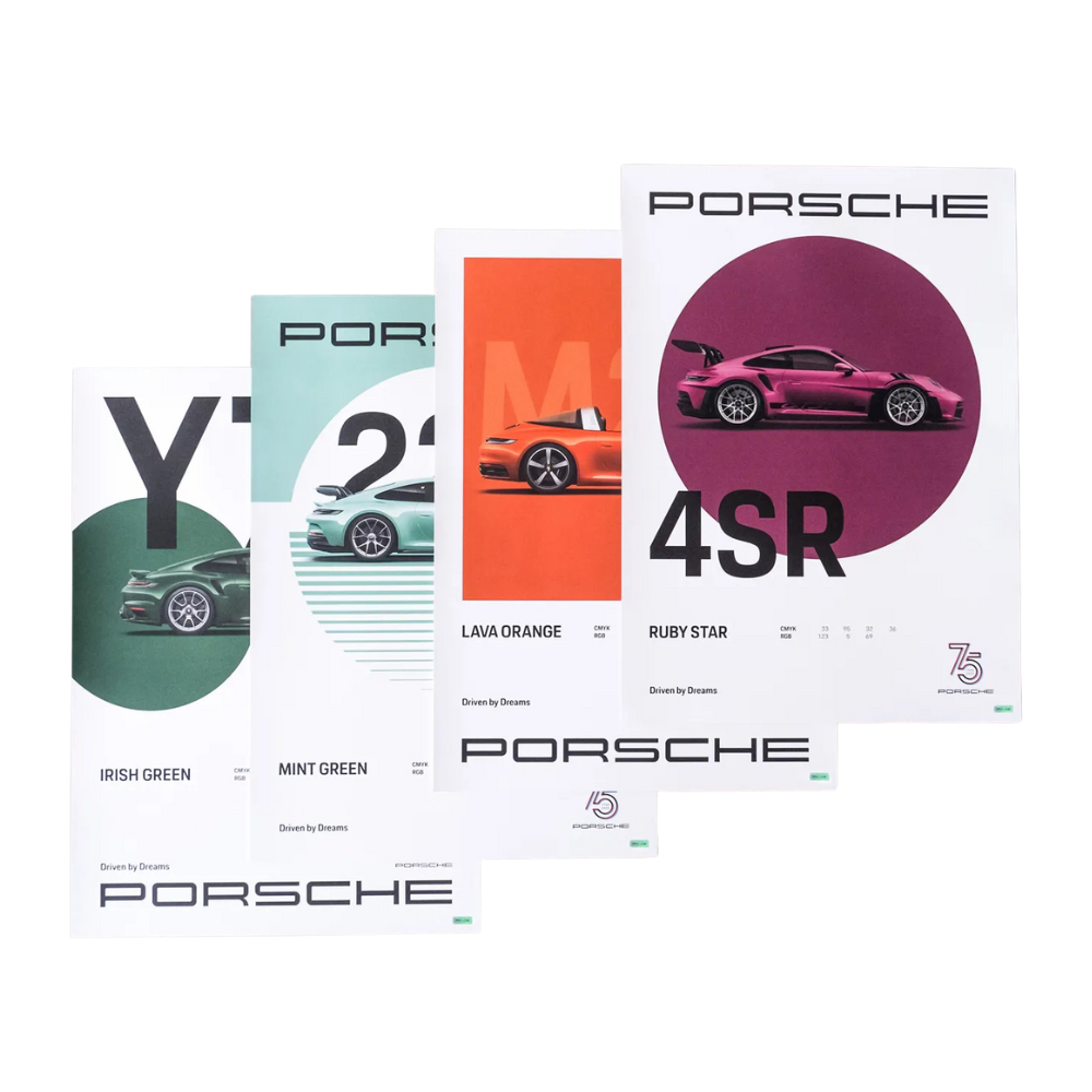 Porsche 75Y Driven By Dreams Poster Set - 4 Pieces