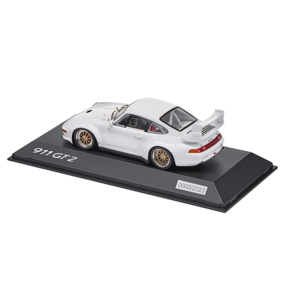 Porsche 911 GT2 993 Resin White Collectors Model Car - Scale 1:43