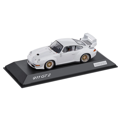 Porsche 911 GT2 993 Resin White Collectors Model Car - Scale 1:43