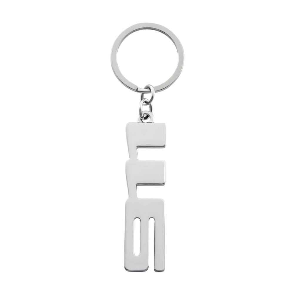 Porsche 911 Lettering Zinc Purist Silver Key Ring