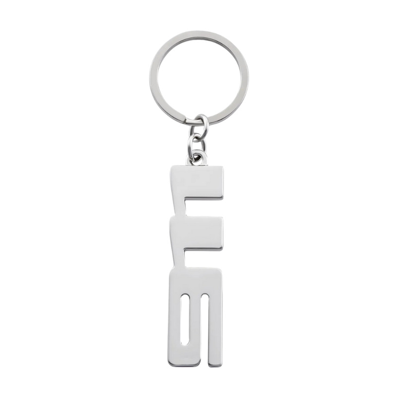 Porsche 911 Lettering Zinc Purist Silver Key Ring