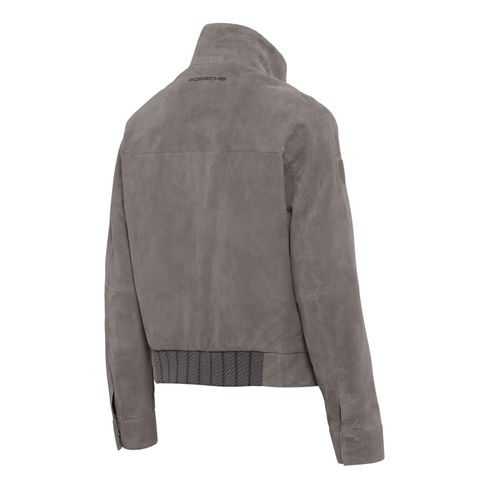 Porsche 911 Limited Edition Women's Leather Jacket - Light Gray
