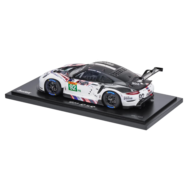 Porsche 911 RSR Goodbye #92 White Collectors Model Car - Scale 1:18