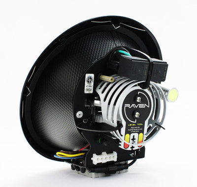 Porsche 911 Raven S Black LED Headlight Set w/ Black Trim Clear Lens