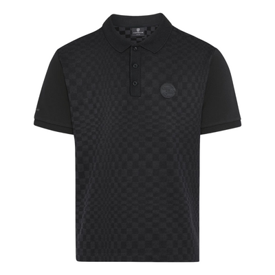 Porsche 911 Spirit 70 Jacquard Mens Black Polo Shirt - XXL