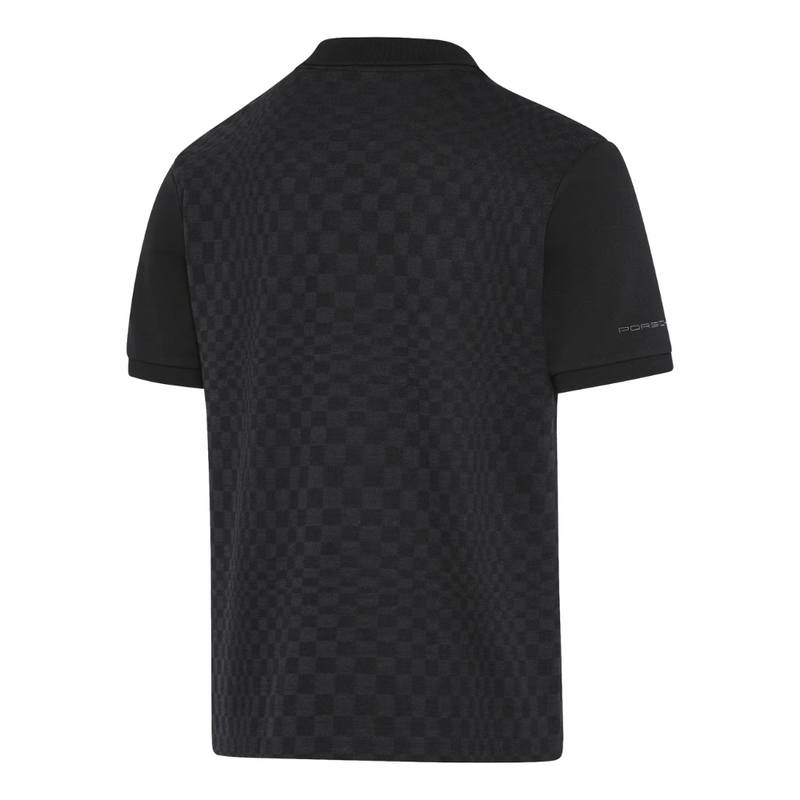 Porsche 911 Spirit 70 Jacquard Mens Black Polo Shirt - XXL