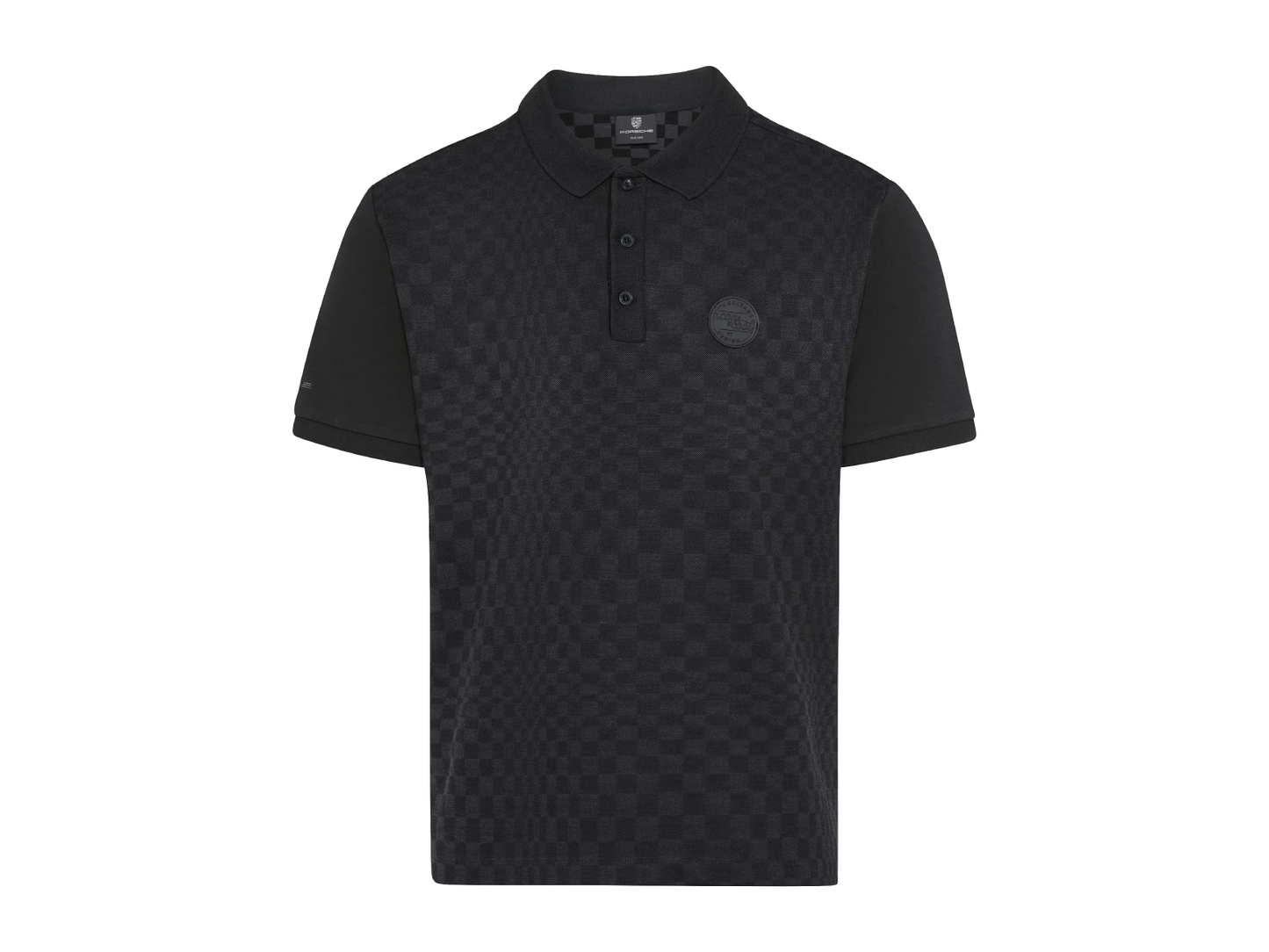Porsche 911 Spirit 70 Mens Black Jacquard Polo Shirt - Small