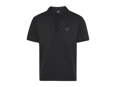 Porsche 911 Spirit 70 Mens Black Jacquard Polo Shirt - Small